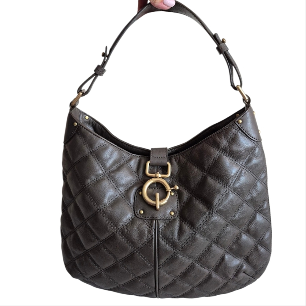 J. Crew Quilted Leather Hobo Bag.
